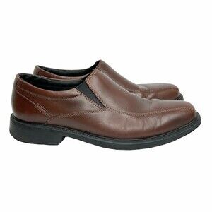 Bostonian Brown Leather Slip On Casual Walking Square Toe Shoes Men Size 8.5 M